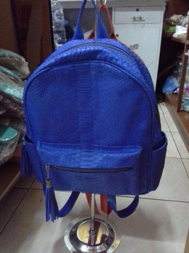 VANESSA рюкзак из натуральной кожи питона ярко-синий