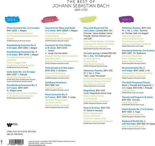 Виниловая пластинка VARIOUS ARTISTS - THE BEST OF JOHANN SEBASTIAN BACH (2 LP, 180 GR)