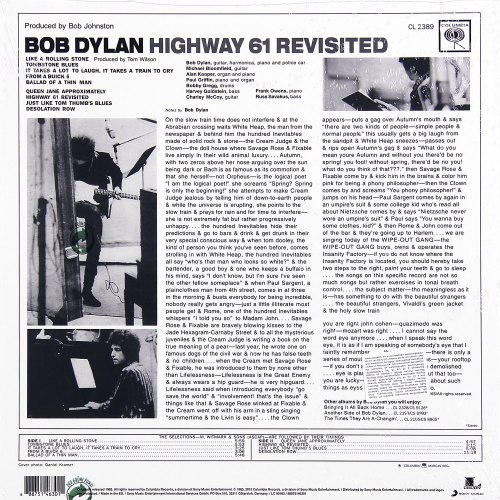 Виниловая пластинка BOB DYLAN-HIGHWAY 61 REVISITED (Black Vinyl)