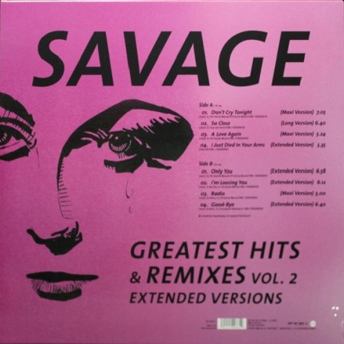 Виниловая пластинка SAVAGE - GREATEST HITS & REMIXES VOL. 2