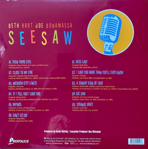 Виниловая пластинка BETH HART & JOE BONAMASS - SEESAW (COLOUR, 180 GR)