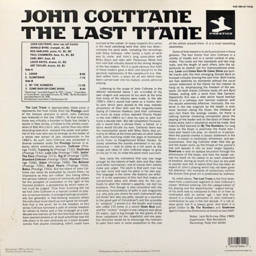 Виниловая пластинка JOHN COLTRANE - THE LAST TRANE.