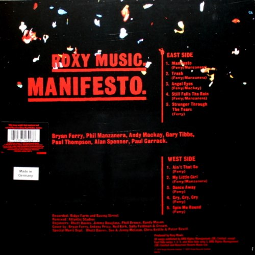 Виниловая пластинка Roxy Music - Manifesto (LP)
