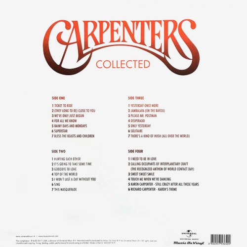 Виниловая пластинка CARPENTERS - Collected (2LP)