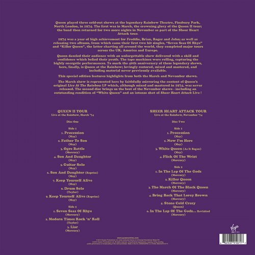 Виниловая пластинка QUEEN - Live At The Rainbow '74 (2LP)