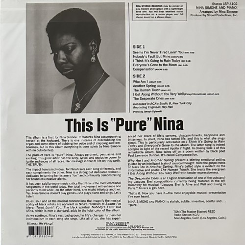 Виниловая пластинка Nina Simone - Nina Simone And Piano! (LP)