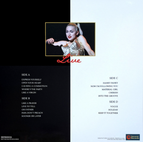 Виниловая пластинка MADONNA - Live In Dallas, 1990