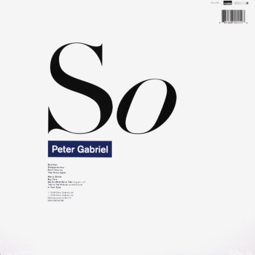 Виниловая пластинка PETER GABRIEL - SO (Half Speed)