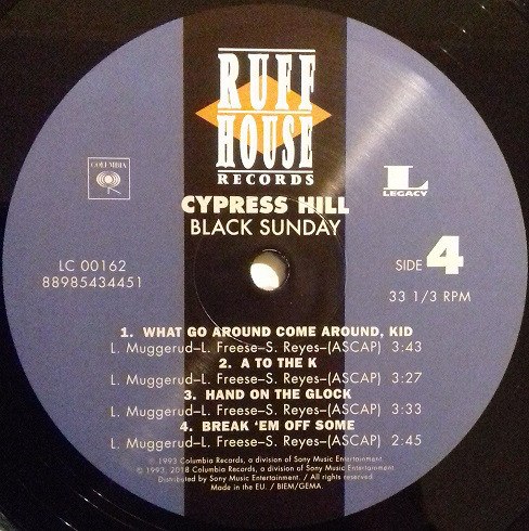 Виниловая пластинка CYPRESS HILL - BLACK SUNDAY (2 LP, 180 GR)