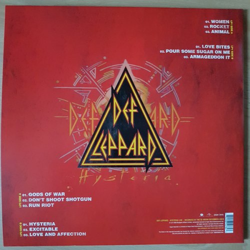 Виниловая пластинка Def Leppard — HYSTERIA LIVE