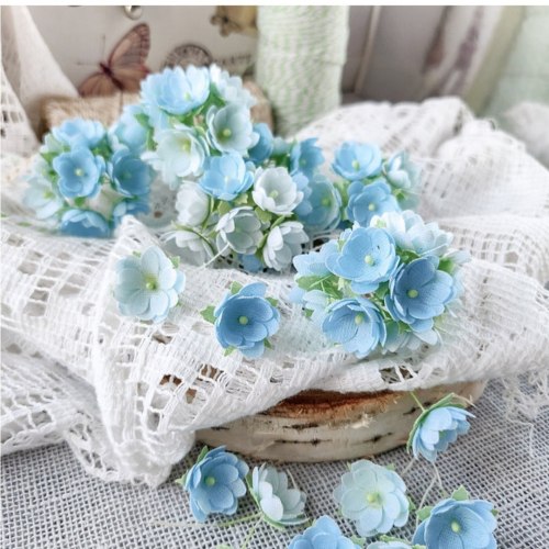 Малыши голубые 1 см, Pastel Flowers