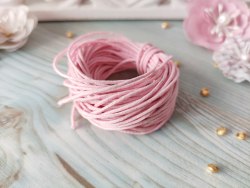 Шнур вощеный, цвет нежно-розовый, 1.2 мм., хлопок
