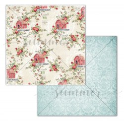 Лист двусторонней бумаги "Farm flowers", 30,5*30,5см, Summer Studio Farmhouse