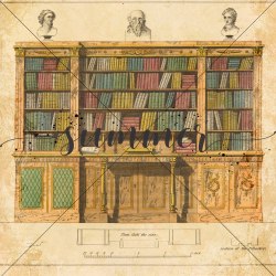 Фоновый набор двусторонней бумаги "Vintage Library" 190гр, 20*20см, 15 листов +1 бонусный фон, Summer Studio