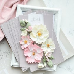 Набор цветов "Шиповник" розовый, Pastel Flowers
