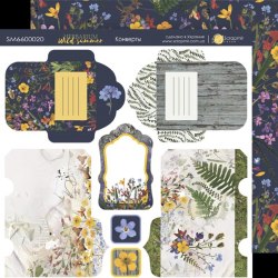 Лист двусторонней бумаги "Конверты", 20х20см Scrapmir Herbarium Wild Summer