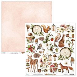Набор бумаги Woodland, 12 листов + 1 лист для вырезания, 30 х 30 см., Mintay Papers