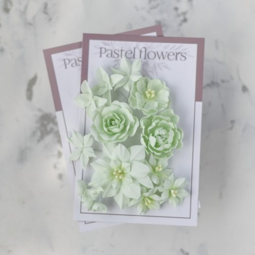 Набор цветов "Базовый микс" зеленый, Pastel Flowers