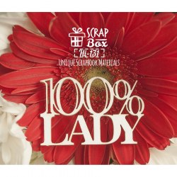 Чипборд надпись "100% Lady" №2 ScrapBox