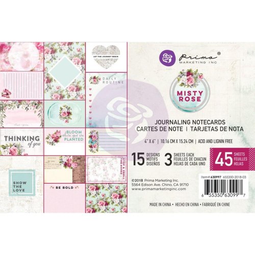 Набор карточек "Misty Rose" 15 шт. Prima Marketing Ink