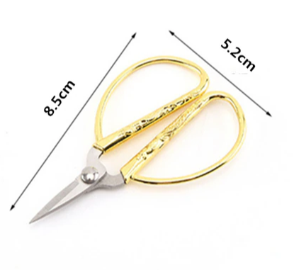 Ножницы для рукоделия, золото, размер 8.5х5.2 см.