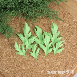 Набор зеленых тканевых листиков ромашки 4,5-6 см, 8 штук Scrapmama