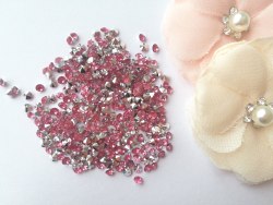 Кристаллы 3 мм, с фольгированной основой, цвет нежно-розовый