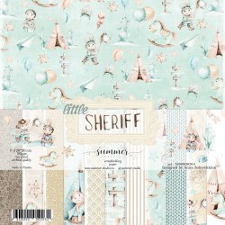 Набор двусторонней бумаги 16шт, 20х20 см, 190гр. Summer Studio "Little sheriff"