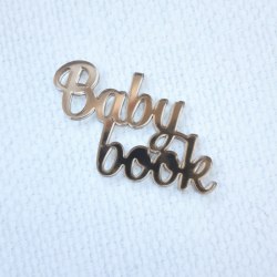 Надпись из зеркального пластика "Baby book" Лавандовый комод