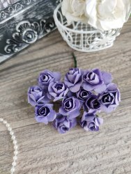Розы 2 см, цвет фиолетовый, 12 шт.