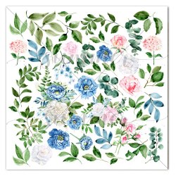 Набор двусторонней бумаги 16шт, 20х20 см, Summer Studio Royal garden