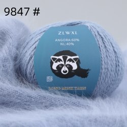 Пряжа Ангора 60 в моточках номер 9847 джинс