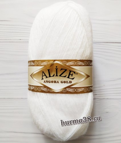 Пряжа Ализе Ангора Голд (Alize Angora Gold) 55 белый