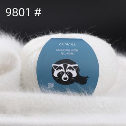 Пряжа Ангора 60 в моточках номер 9801 белый