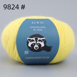 Пряжа Ангора 60 в моточках номер 9824 жёлтый