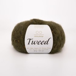 Пряжа Инфинити Твид (Infinity Tweed) 9573 зелёный мох