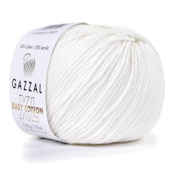 Пряжа Газзал Бейби Коттон XL (Gazzal Baby Cotton XL) 3410 белый