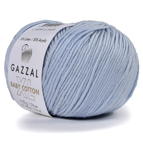 Пряжа Газзал Бейби Коттон XL (Gazzal Baby Cotton XL) 3429 нежно-голубой