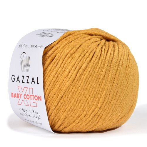 Пряжа Газзал Бейби Коттон XL (Gazzal Baby Cotton XL) 3447 горчица