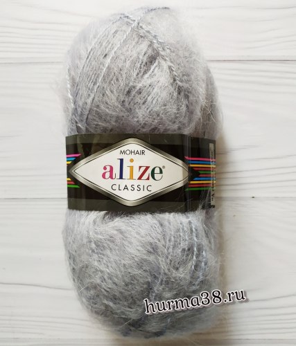 Пряжа Ализе Мохер Классик Нью (Alize Mohair Classic New) 21 серый
