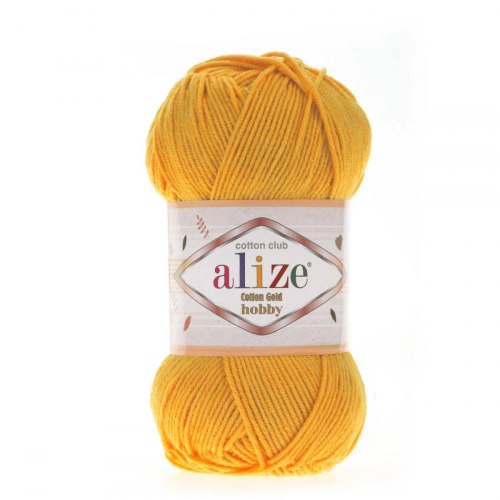 Пряжа Ализе Коттон Голд Хобби (Alize Cotton Gold Hobby) 02 шафран