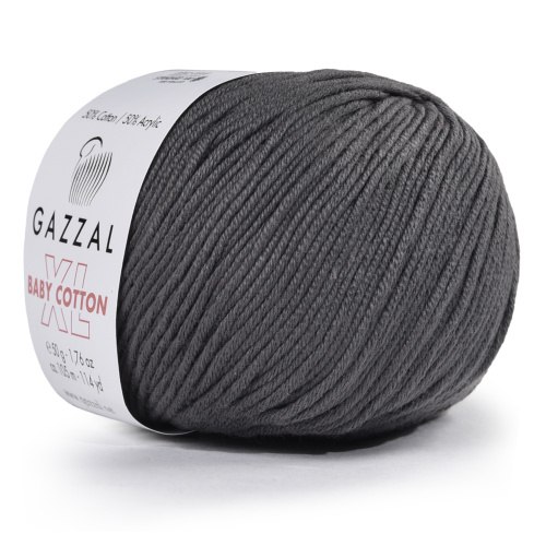 Пряжа Газзал Бейби Коттон XL (Gazzal Baby Cotton XL) 3450 тёмно-серый
