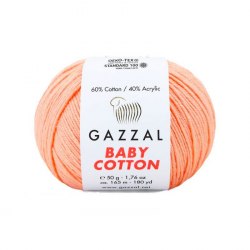 Пряжа Газзал Бейби Коттон (Gazzal Baby Cotton) 3412 персик