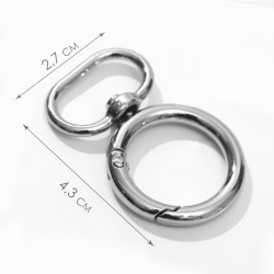 Кольцо-карабин, d = 20/29 мм, толщина - 4,5 мм, с креплением 19,5 × 3 мм, 5 шт, цвет серебряный арт. 5215327