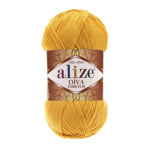Пряжа Ализе Дива Стрейч (Alize Diva Stretch) цвет 488 горчичный