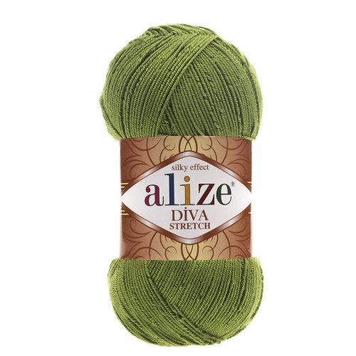 Пряжа Ализе Дива Стрейч (Alize Diva Stretch) цвет 210 зелёный