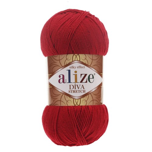 Пряжа Ализе Дива Стрейч (Alize Diva Stretch) цвет 106 красный