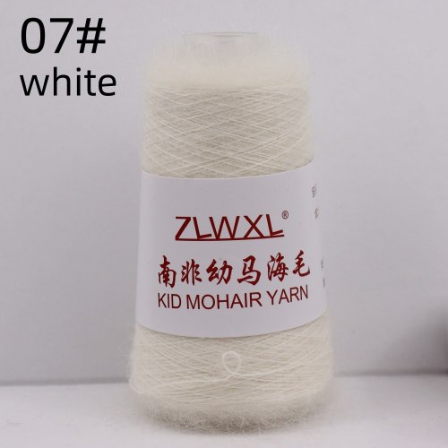 Пряжа Кид Мохер (Kid Mohair Yarn) цвет 07 белый