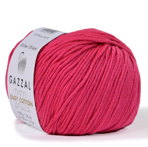 Пряжа Газзал Бейби Коттон XL (Gazzal Baby Cotton XL) 3415 малиновы
