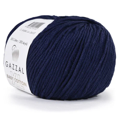 Пряжа Газзал Бейби Коттон XL (Gazzal Baby Cotton XL) 3438 тёмно-синий